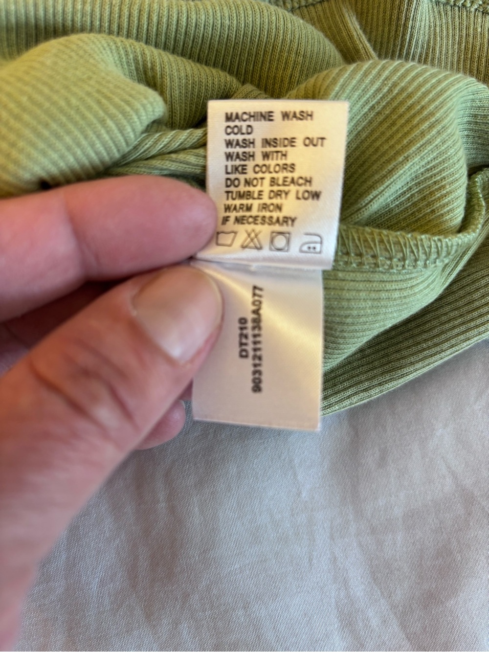 Olive Green Ribbed Tank Top - City Arms Graphic - Picture 8 of 11